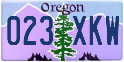 OR license plate 023XKW
