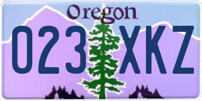 OR license plate 023XKZ