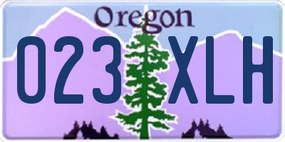 OR license plate 023XLH