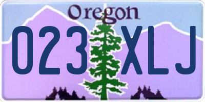 OR license plate 023XLJ