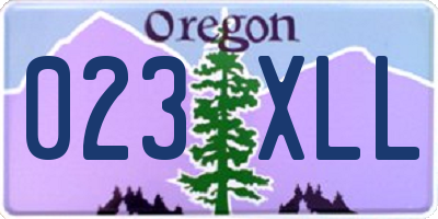 OR license plate 023XLL