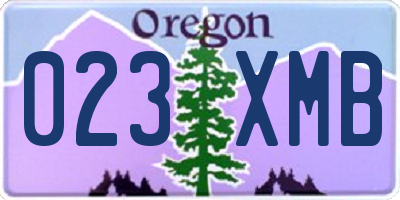 OR license plate 023XMB
