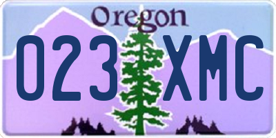 OR license plate 023XMC
