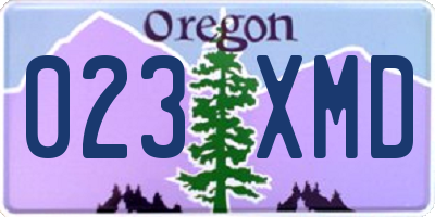 OR license plate 023XMD