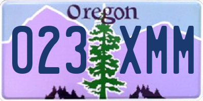 OR license plate 023XMM