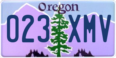 OR license plate 023XMV