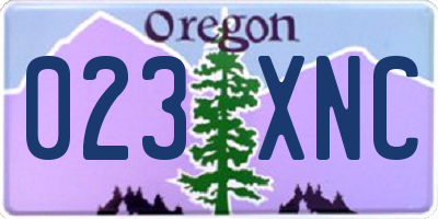 OR license plate 023XNC