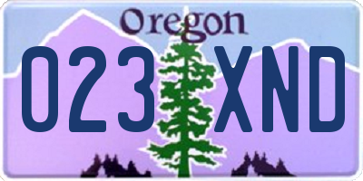 OR license plate 023XND