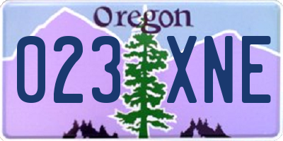 OR license plate 023XNE