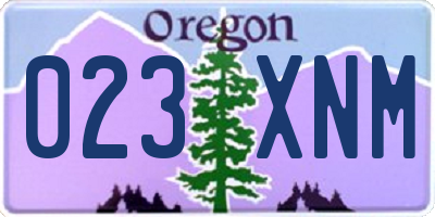 OR license plate 023XNM