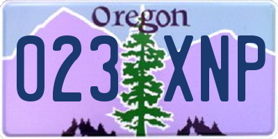 OR license plate 023XNP