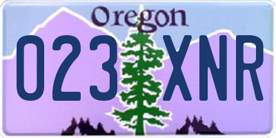 OR license plate 023XNR