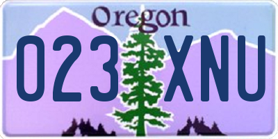 OR license plate 023XNU