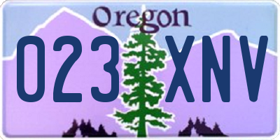 OR license plate 023XNV
