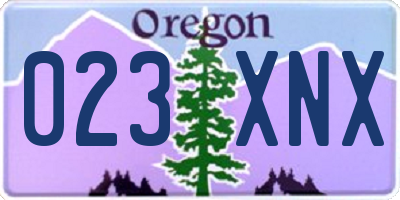 OR license plate 023XNX