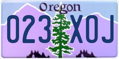 OR license plate 023XOJ