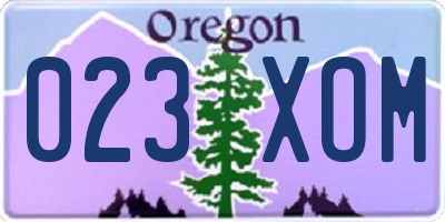 OR license plate 023XOM