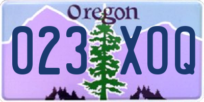 OR license plate 023XOQ