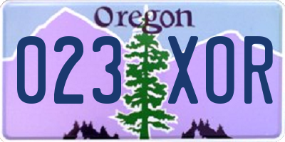 OR license plate 023XOR