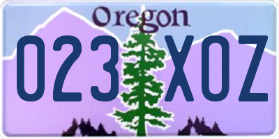 OR license plate 023XOZ
