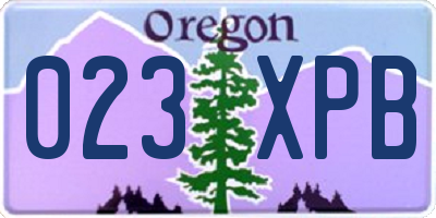 OR license plate 023XPB