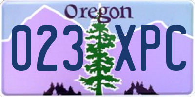 OR license plate 023XPC