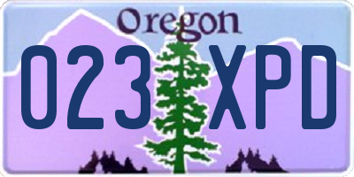 OR license plate 023XPD