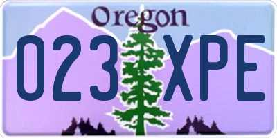 OR license plate 023XPE