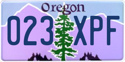 OR license plate 023XPF