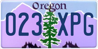 OR license plate 023XPG