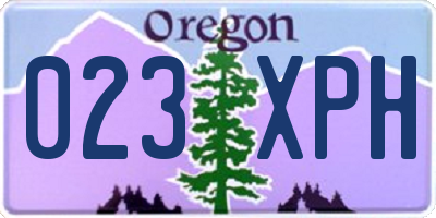 OR license plate 023XPH