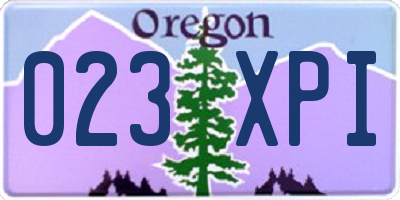 OR license plate 023XPI