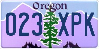 OR license plate 023XPK
