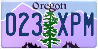 OR license plate 023XPM