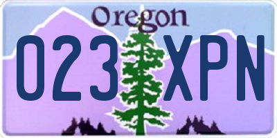 OR license plate 023XPN