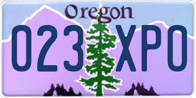 OR license plate 023XPO