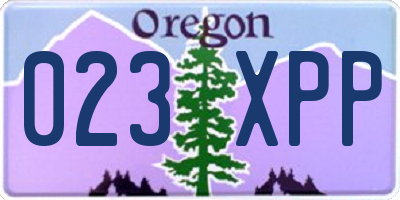 OR license plate 023XPP