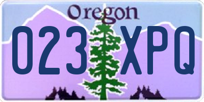 OR license plate 023XPQ