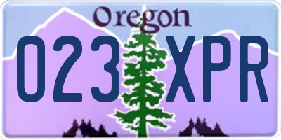 OR license plate 023XPR