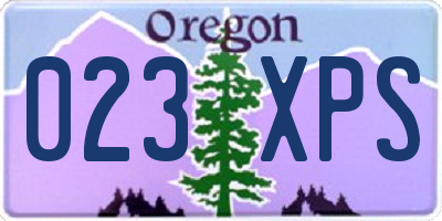 OR license plate 023XPS