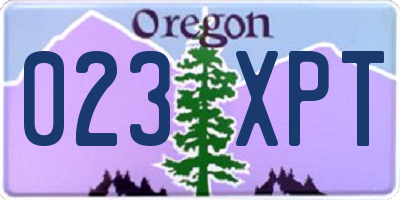 OR license plate 023XPT