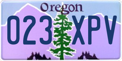 OR license plate 023XPV