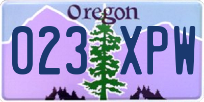OR license plate 023XPW