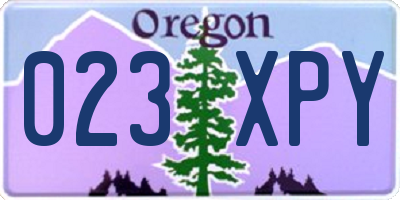 OR license plate 023XPY