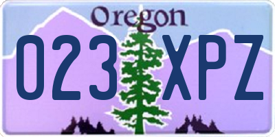 OR license plate 023XPZ