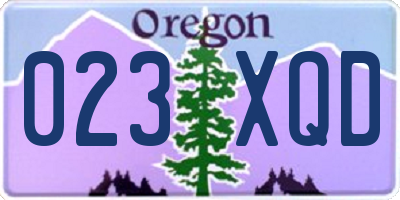 OR license plate 023XQD