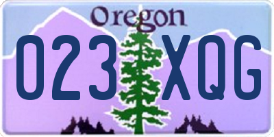 OR license plate 023XQG