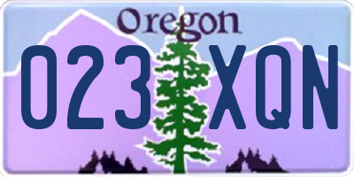 OR license plate 023XQN