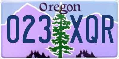 OR license plate 023XQR