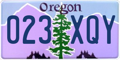 OR license plate 023XQY